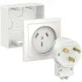 Комплект силовой Systeme Electric Blanca 32А 250В: розетка, вилка, подъемная коробка белый