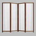 Ширма Белая в Венге - 4 створки. Лёгкая стильная тканевая перегородка от производителя ширмы. РФ. Высота 180см