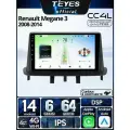 Магнитола Renault Megane 3 2008-2014 Teyes CC4L 6/64GB, штатная магнитола, IPS экран, DSP, 4G, Wi-Fi, 2 DIN
