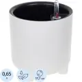 Кашпо шэнк D180мм 3,6л с вставкой и с автополивом, белый ротанг, М 3241