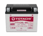 Аккумулятор TOTACHI YTX20L-BS, 20 Ач, 12В, AGM, для мототехники