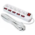 Сетевой фильтр Buro 500SH-3-SW, 5 розеток, с/з, 10А / 2200 Вт 5 3 м 0.75 кв. мм 45 мм 500 мм 500 мм белый