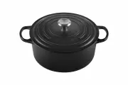 Чугунная эмалированная кастрюля с крышкой Le Creuset, 28 см, 6.7 л, Чёрный матовый (Matte Black) -lj