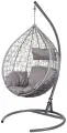 Кресло подвесное Tropica, серое, со стойкой, серая подушка (чехол в подарок)