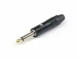 AuraSonics JMN2-BG кабельный разъем Jack 6.3мм TS (моно) штекер, позолоченный кончик, черный, до 50 В