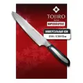 Кухонный нож Универсальный TOJIRO (FF-UT150), длина лезвия 15,0 см, дамасская сталь VG10, рукоять микарта, Япония