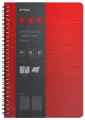 Бизнес-тетрадь В5+, 80л, Berlingo Steel&Style, клетка, на гребне, 80г/м2, пластик. (полифом) обложка, линейка-закладка, красная, 320792