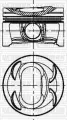 Поршень ДВС с кольцами AUDI. SKODA. VW 1.4TSI/FSI 16V BMY/BLG/CAVD =76.5 1.2X1.2X2 STD 07 YENMAK 3104297000