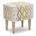 Пуф MONOFIX одос принт для туалетного столика, в прихожую, на балкон, в пвз, микровелюр Абстракция оливковый