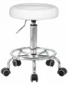Табурет мастера DOBRIN BILLY, LM-3051, цвет сиденья белый, цвет основания хромированная сталь