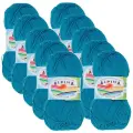 Пряжа Alpina XENIA 10 шт. по 50 г 100% мерсеризованный хлопок 240 м №120 т. бирюзовый