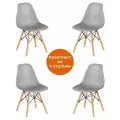 Комплект стульев Tetchair CINDY (EAMES) (mod. 1801), дерево бук/металл/сиденье пластик, 45x51x82 см, Light grey (светло-серый) (4шт/уп)