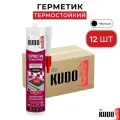 Герметик KUDO KSK-152 силиконовый нейтральный высокотемпературный черный 280мл 12 штук