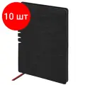 Комплект 10 шт, Блокнот А5 (140х200 мм), BRAUBERG NEBRASKA, под кожу, 80 л, линия, черный, 113411
