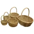 Комплект плетеных корзин с ручками 5шт из кукурузы. Размер большой 42*36*18(43) см