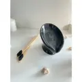 Мыльница из искусственного камня со сливом Haifisch, черный мрамор