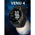 Умные смарт-часы Garmin Venu 4 45mm черные/шиферно-серый.