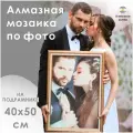 Алмазная мозаика по фото на подрамнике 40х50 полное заполнение квадратные стразы
