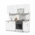 Кухонный гарнитур, без столешницы, Кухня Модена 200см Белый / Дуб Белый