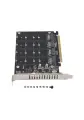 4-портовая плата адаптера NVMe - PCIe Адаптер M.2 NVMe - PCIe X16