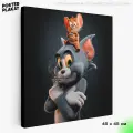 Картина для интерьера Том и Джерри / The Tom and Jerry на холсте, персонажи мультфильма, 45х45 см, холст с печатью на подрамнике, на стену, Постер Плакат