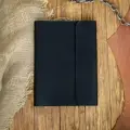 Блокнот А4 на кольцах, из натуральной кожи. Цвет черный. На кнопках. С внутренними карманами