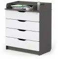 Комод Сириус-2 WOOD 4 ящика графит черный