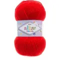 Пряжа ALIZE SEKERIM BEBE красный (56), 5 шт