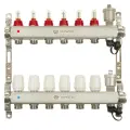 Коллекторная группа Ondo, нержавеющая сталь 6 выходов в сборе с расходомерами и термостатическими кл