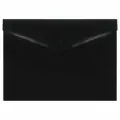 Папка-конверт на кнопке Стамм (А4, 150мкм, пластик) непрозрачная черная (ММ-31312), 10шт.