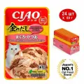 Влажный корм CIAO Kinnodashi для кошек Тунец Магуро и тунец Кацуо, паучи 24 x 60г
