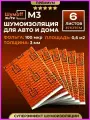 Шумоизоляция для автомобиля Шумофф М3 - 6 листов. Толщина 3 мм. Виброизоляция авто, вибропласт, вибродемпфер, шумка в машину. Шумоизоляция для дверей, крыши, потолка, капота, арок, пола, багажника. Звукоизоляция в авто 3 мм. Шумоизоляция ванны, стояка