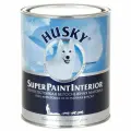 Краска для стен Husky Super Paint Interior акриловая, моющаяся, износостойкая, матовая, белоснежная 0,9 л