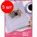 Комплект 5 шт, Фотоальбом BRAUBERG Фотоаппарат 20 магнитных листов, 23х28 см, спираль, 391161