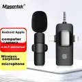 Masentek K1 Wireless Lavalier Microphone, Live Streaming Headset, Host-Specific Microphone, Recording And Amplification Device, Small Bee One-To, Suitable for Smartphones, Computers, And Canon Cameras