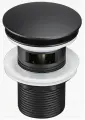 Potato клапан донный с переливом, большая чашка, универсальный, черный