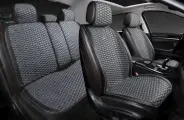Накидки чехлы на сиденья в машину автомобильные универсальные PSV Hornet PRO Skin (Черно-Серый), комплект на весь салон, мокрая кожа