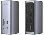 Док-станция Ugreen CM555 USB Type-C, кардридер, 12 in 1, серый