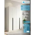 Шкаф для одежды распашной с интегрированной ручкой, с полками, Принцесса Мелания, Белый, 2000х1600х526 мм