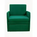 Кресло-кровать на балкон Кресло Brendoss 506 раскладное, с подлокотниками, материал износостойкий велюр, цвет изумрудный