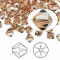Бусина Swarovski, 6мм, Биконус (#5328), светло-коричневый (цвет 221), 10 шт.