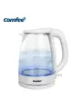 Чайник электрический Comfee CF-KT7001, 1.7 л, LED подсветка, автоотключение, съемный фильтр, светло-серый, стеклянный
