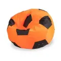 Мир Пуффов Кресло-мешок «Мяч» размер- XXL Оранжево-черный , cъемный водоотталкивающий чехол