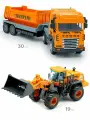 Фура - грузовик оранжевый с погрузчиком - свет и звук - инерционный механизм