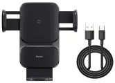 Автомобильный держатель с функцией беспроводной зарядки Baseus Wisdom Auto Alignment 15W) Black (CGZX000001)