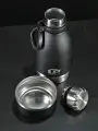 Термос мужской туристический с чашей и петлей, ( термобутылка ) вакуумная спортивная ударопрочная для воды LP Prestige 1,0 л черный матовый