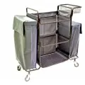 Тележка олдак для горничной повышенной вместимости, ТГР 6 серый мешок