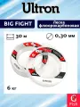 Леска флюорокарбоновая ULTRON Big Fight Fluorocarbon 0,30 мм, 6,0 кг, 30 м, прозрачная