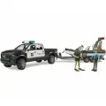 Полицейский пикап Bruder Dodge RAM 2500 с прицепом лодкой и фигурками 02-507