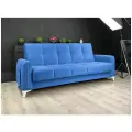 Диван раскладной Мемфис Велюр синий / ножки - коричневые Djivani